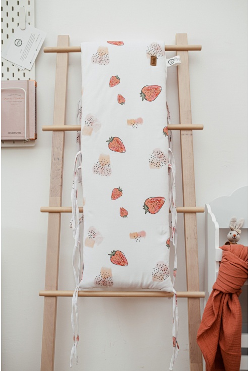 crib bumper strawberry
