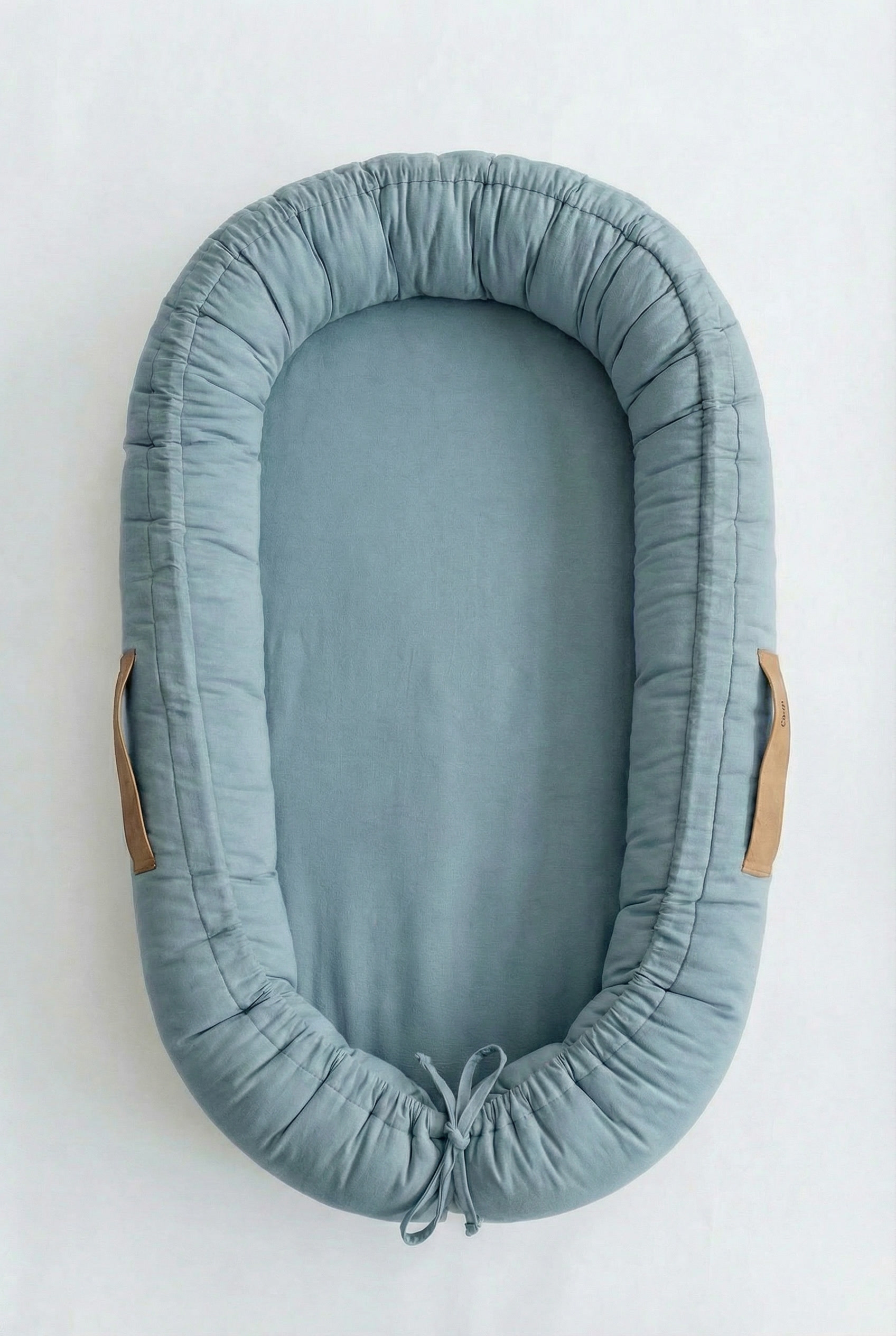 Babafészek dusty blue normál és XXL, megkötővel szabályozható - Image 3