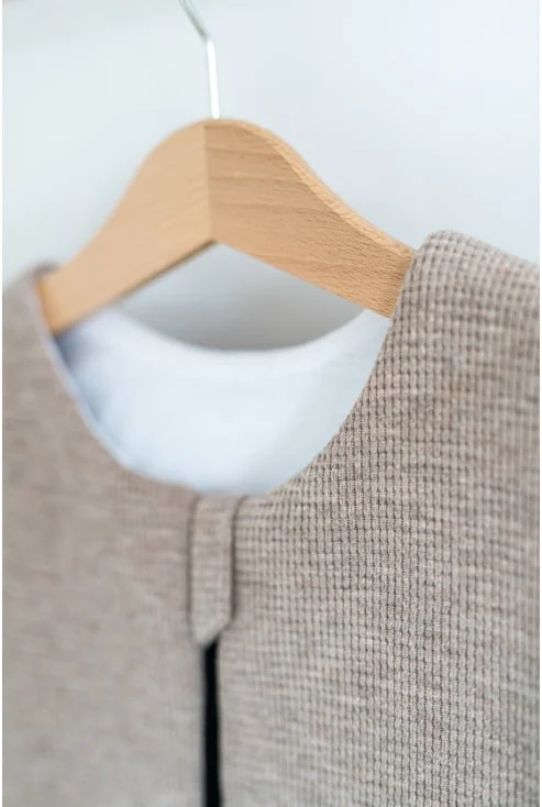 Tipegő hálózsák waffle hosszú ujjú melange beige visszahajtható lábrésszel ,téli