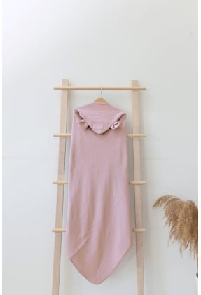 Macis kapucnis törölköző muszlin dusty rose