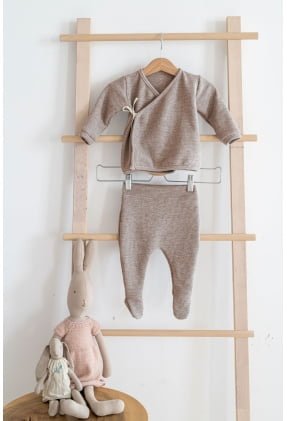 waffle pulcsi és nadrág waffle melange beige