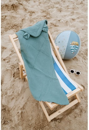 Macis kapucnis törölköző muszlin dusty blue