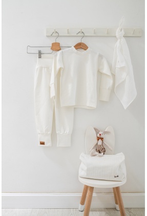 kétrészes pizsama gyerek törtfehér