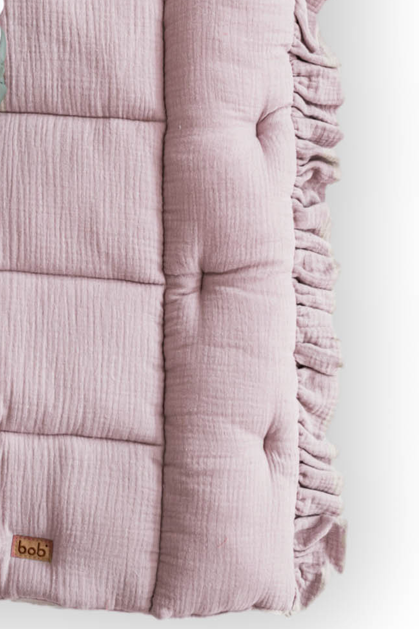 Muszlin anyagú fodros pelenkázó lap dusty rose - Image 3