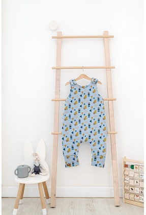 tipegő hálózsák mintás kék muszlin