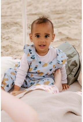 tipegő hálózsák mintás kék muszlin