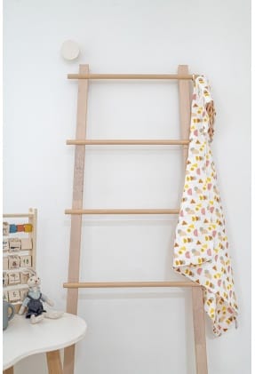 Bear hooded towel muslin candy white