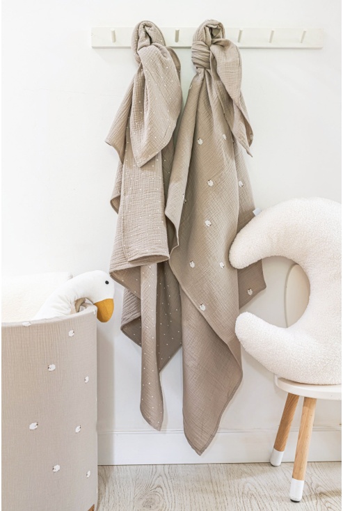 Muslin blanket sheep sand 100 x 130 cm